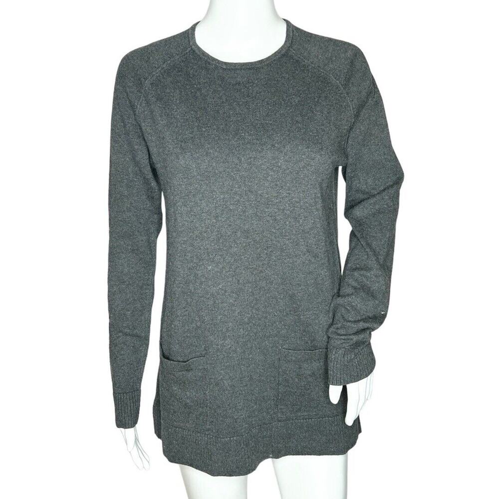 Jeanne Pierre Sweater‎ Womens Small Gray Tunic Casual Preppy Neutral Minimalist